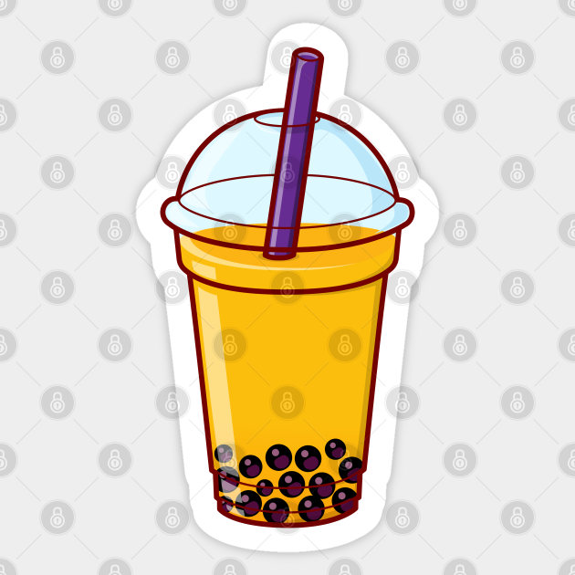 Peach Bubble Tea Bubble Tea Sticker TeePublic